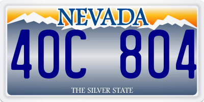 NV license plate 40C804