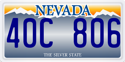 NV license plate 40C806