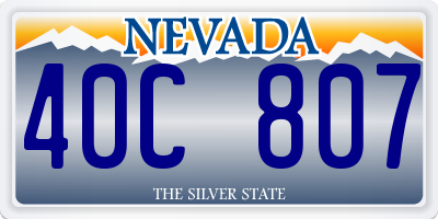 NV license plate 40C807