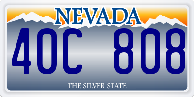 NV license plate 40C808