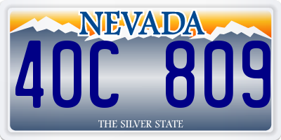 NV license plate 40C809