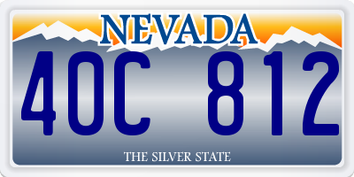 NV license plate 40C812