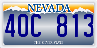 NV license plate 40C813