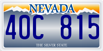 NV license plate 40C815