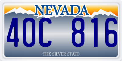 NV license plate 40C816