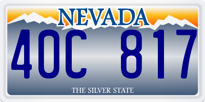 NV license plate 40C817