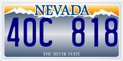 NV license plate 40C818