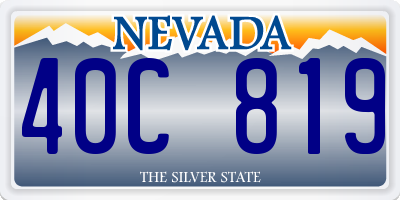 NV license plate 40C819