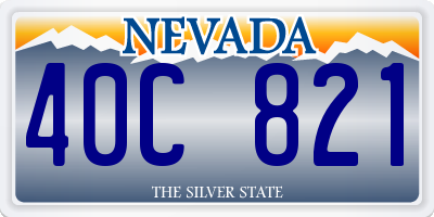 NV license plate 40C821