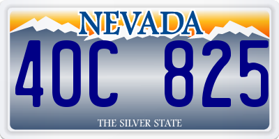NV license plate 40C825