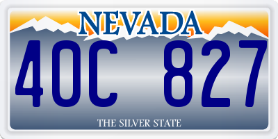 NV license plate 40C827