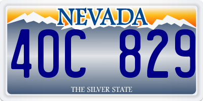 NV license plate 40C829