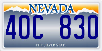 NV license plate 40C830