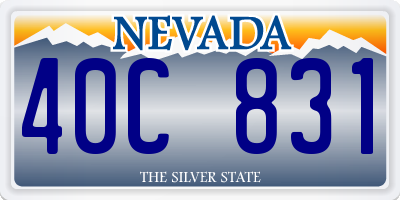 NV license plate 40C831