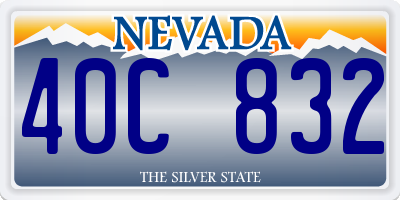 NV license plate 40C832