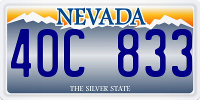 NV license plate 40C833