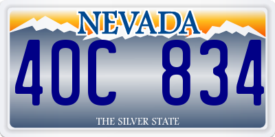 NV license plate 40C834