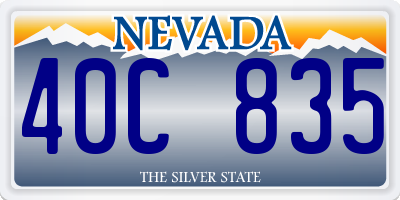 NV license plate 40C835