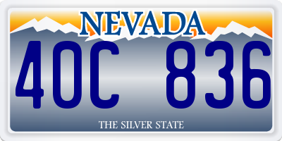 NV license plate 40C836