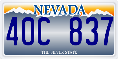 NV license plate 40C837