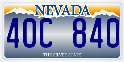 NV license plate 40C840