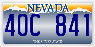 NV license plate 40C841