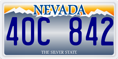 NV license plate 40C842