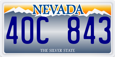 NV license plate 40C843