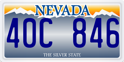 NV license plate 40C846