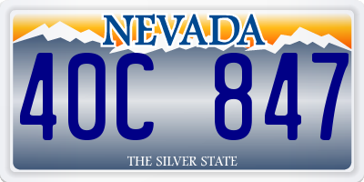 NV license plate 40C847