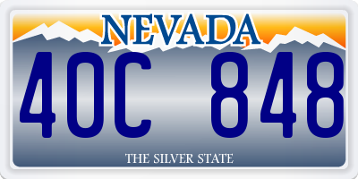 NV license plate 40C848