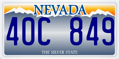 NV license plate 40C849