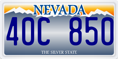 NV license plate 40C850