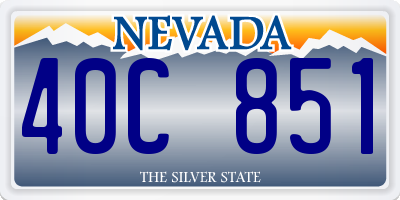 NV license plate 40C851