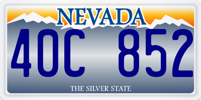 NV license plate 40C852