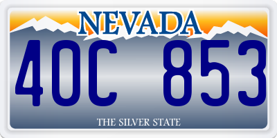 NV license plate 40C853