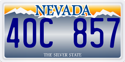 NV license plate 40C857