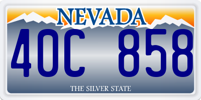 NV license plate 40C858