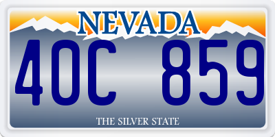 NV license plate 40C859