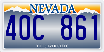 NV license plate 40C861