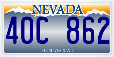 NV license plate 40C862