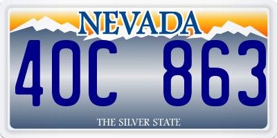 NV license plate 40C863