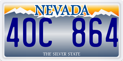 NV license plate 40C864
