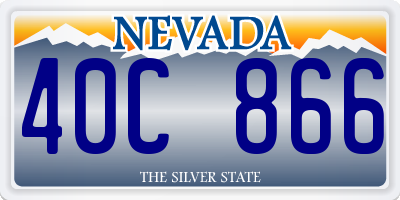 NV license plate 40C866