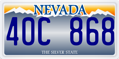 NV license plate 40C868