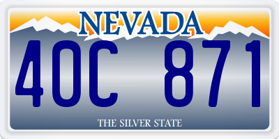 NV license plate 40C871