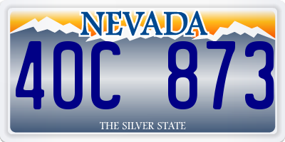 NV license plate 40C873