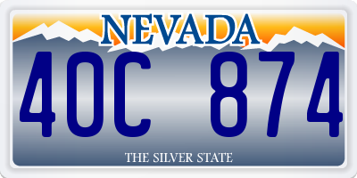 NV license plate 40C874