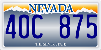 NV license plate 40C875