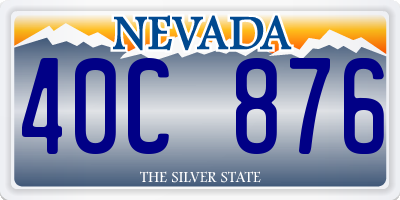 NV license plate 40C876